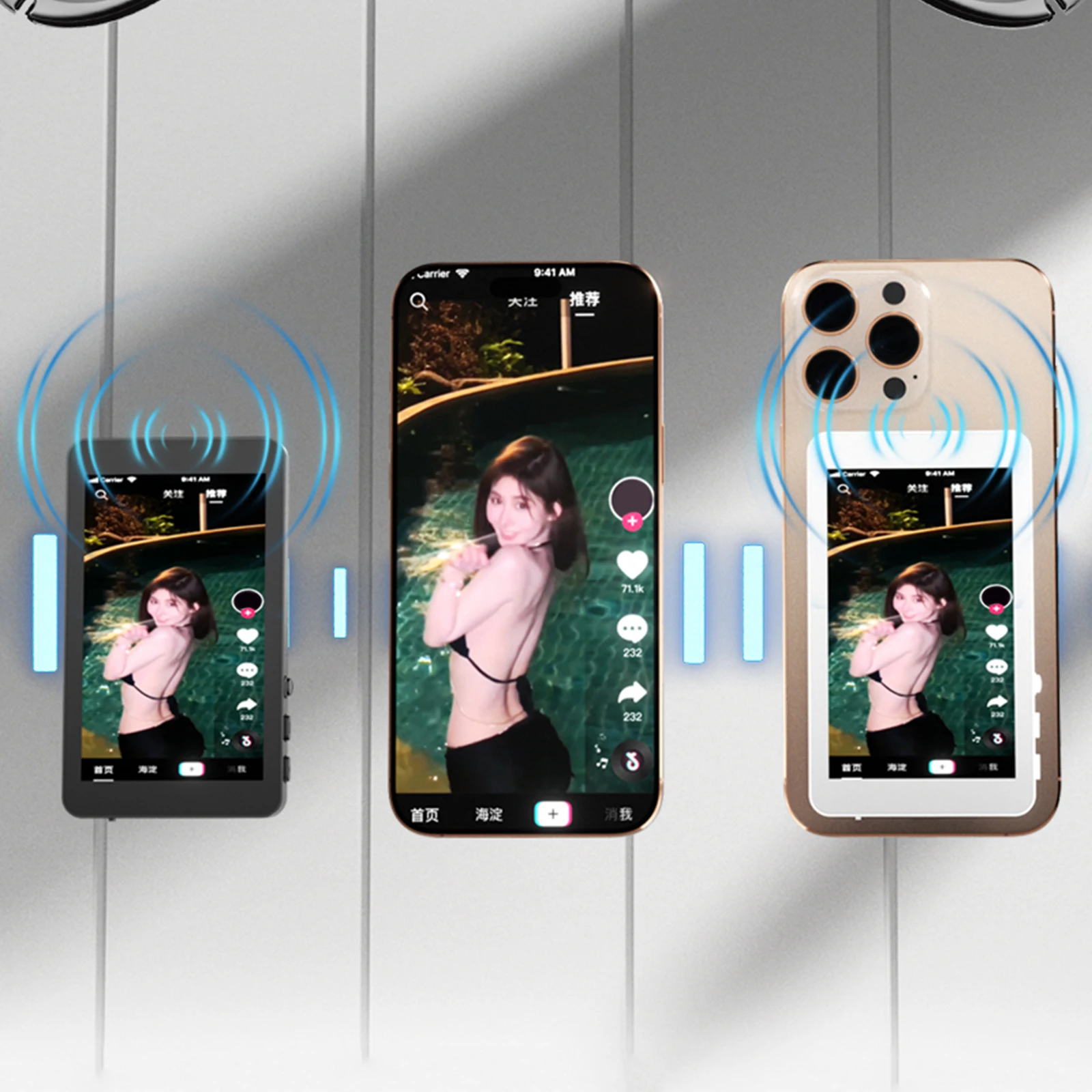 Magnetic Phone Vlog Selfie Monitor Screen Back Camera Monitor Wireless Selfie Monitor Screen for Selfie Vlog Live Stream