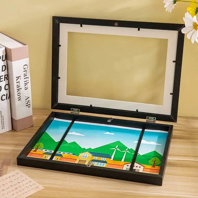 A3/A4 Magnetic Front Open Children Art Frame Changeable Kids Art Frames For Drawings Paintings Photos Poster Home Decor