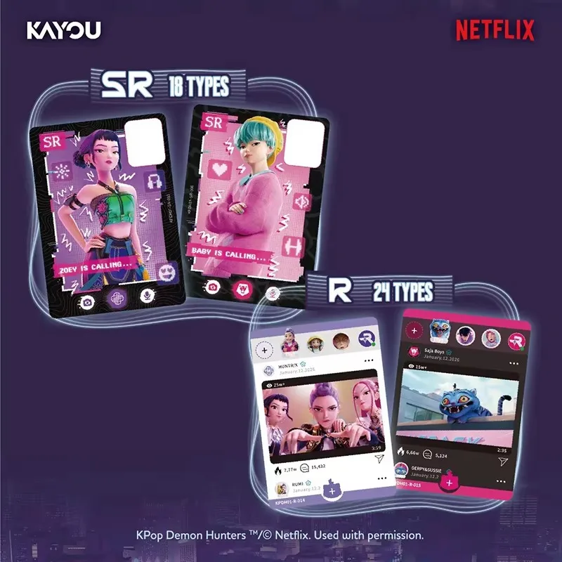 KAYOU KPop Demon Hunters-Collectible Trading Cards-Classic Edition Saja Boys Huntr/X Virtual Idol Collectible Cards Toys Gifts