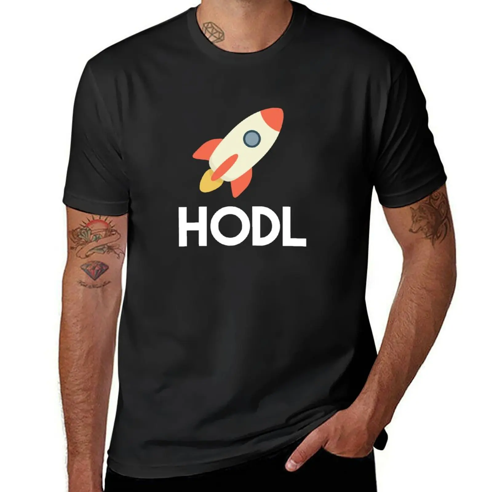 Funny Cryptocurrency - Hodl to the moon! T-Shirt vintage animal prinfor boys customizeds Men's clothing