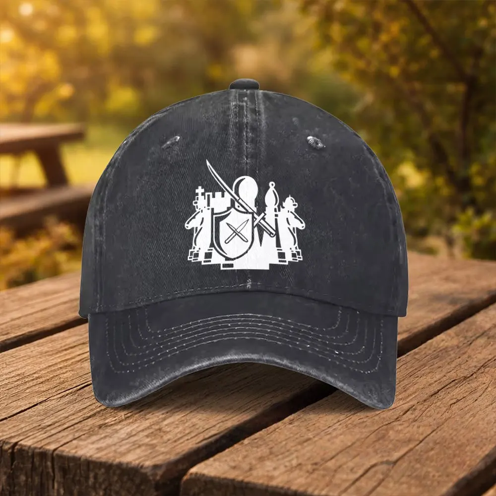 1pc Chess Knight Shield Print Baseball Cap with Chess Piece, Duckbill Hat Suitable for Outdoor Sports, Fitness, Travel, Machine