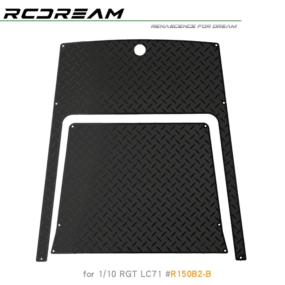 RCDream 1/10 สแตนเลสแผ่นป้องกันโลหะลื่นไถล Checkered แผ่นสําหรับ RGT EX86020 LC71 Bonnet Upgarde อะไหล่ # R150B2