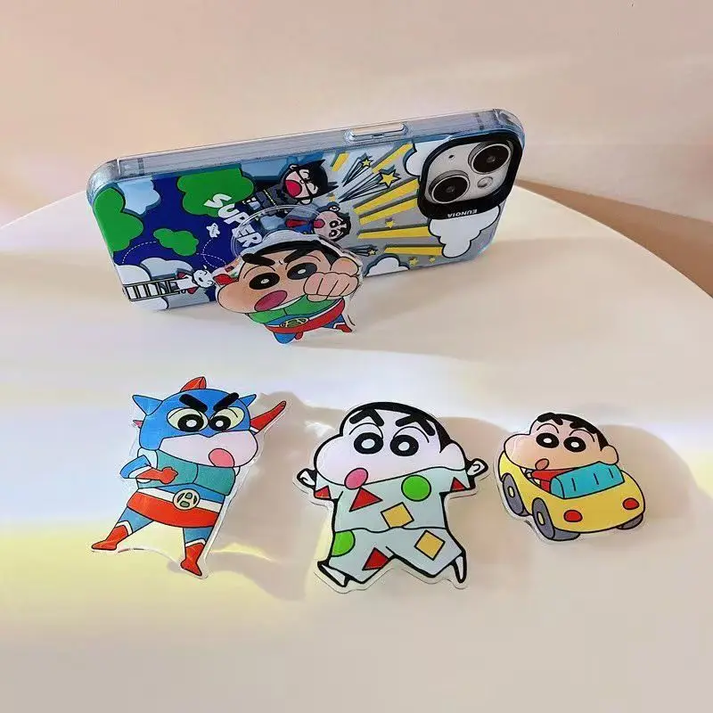 Anime Crayon ShinChanss Mobile Phone Stand Adhesive Lazy Telescopic Desktop Air Cushion Folding Portable Mobile Phone Holder