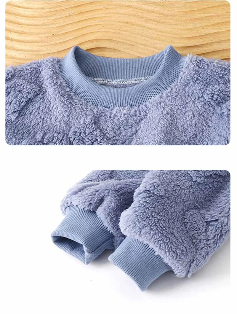 الشتاء الاطفال سميكة الدافئة مجموعات الخريف الفتيان الفتيات الفانيلا منامة الدعاوى طفل طويل الأكمام ملابس خاصة وتتسابق ملابس الأطفال غير رسمية #5