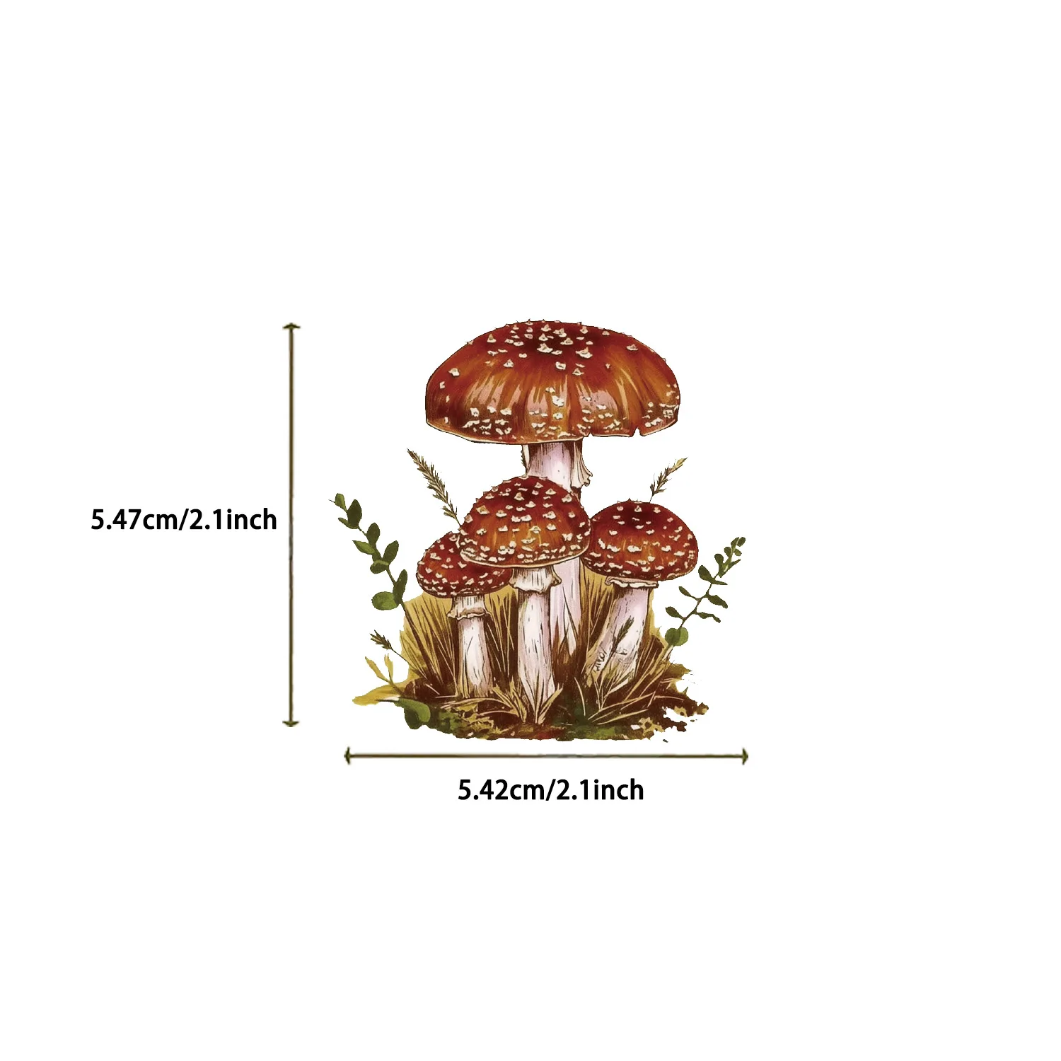 50-100PCS Cartoon Retro Mushroom Stickers Waterproof Transparent PET Decorative Guitar Notebook Stationery Stickers