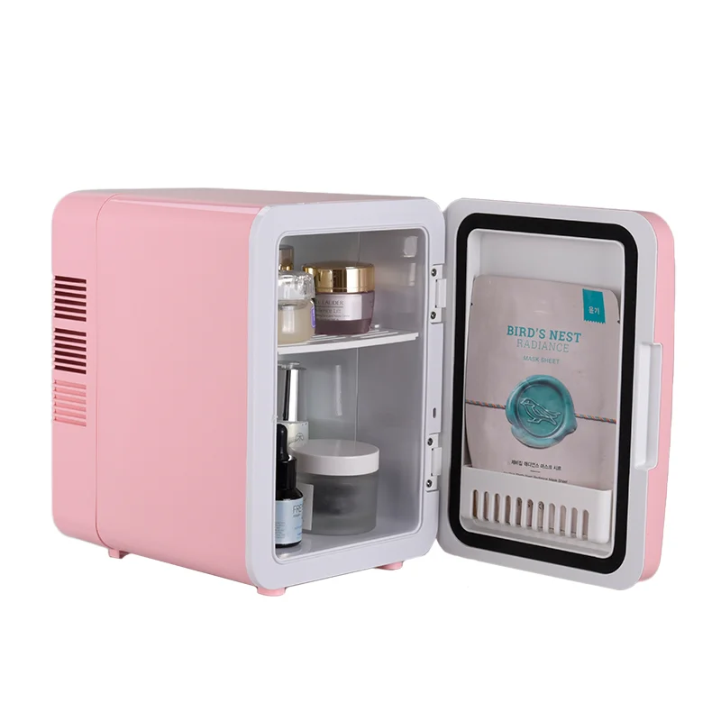 ตู้เย็นขนาดเล็ก Beauty สีชมพู 4 ลิตร ผลิตภัณฑ์บํารุงผิว แต่งหน้า ที่เก็บผลิตภัณฑ์