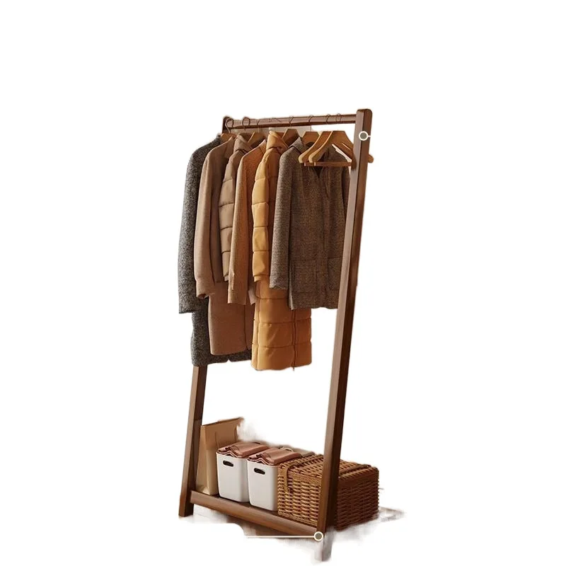 

Hanger floor bedroom household small solid wood bedside temporary dirty clothes vertical simple