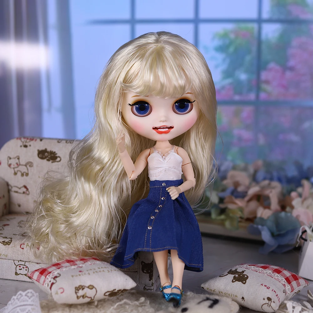 

Кукла ICY DBS Blyth, 30 см, белая кожа, кудрявые волосы, матовая кожа лица, различные стили, кукла без одежды или в полном комплекте, подходит для подарка.