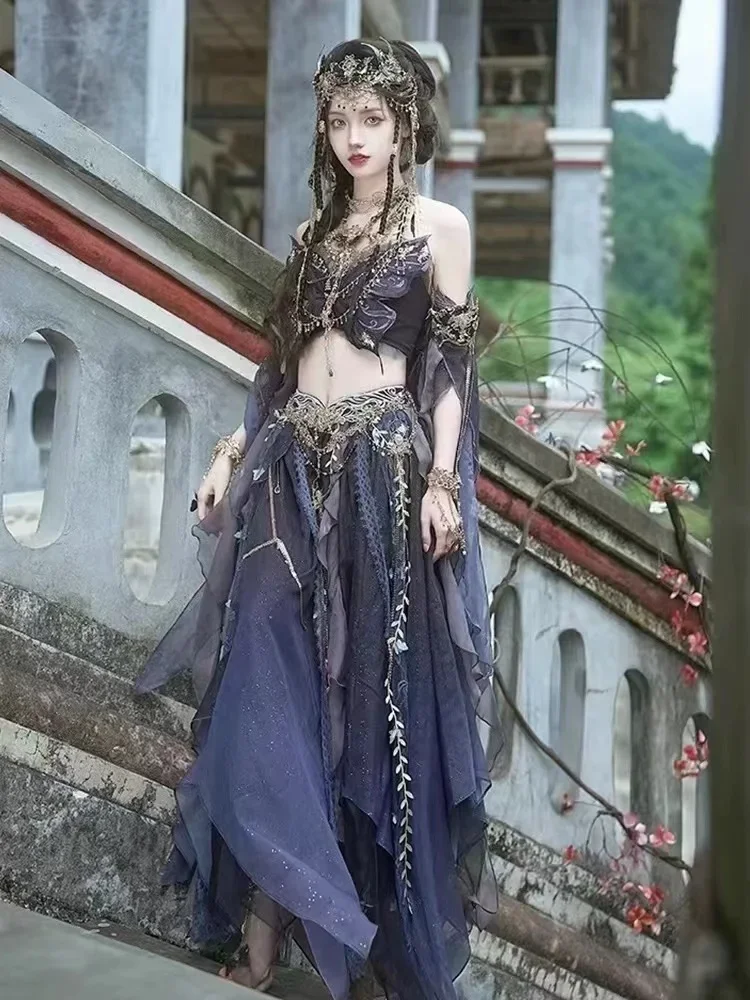 Butterfly Hanfu Elf Exotic Style Dress Suit Western Region Princess Dress Girls' Clothing Han Dress Jungle Elf Costume