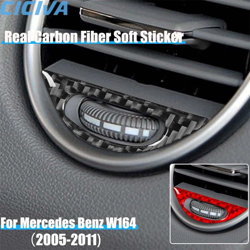 

Real Carbon Fiber Car Accessories Air Vent Adjustment Panel Trim Cover Soft Sticker For Mercedes Benz M Class W164 2005-2011