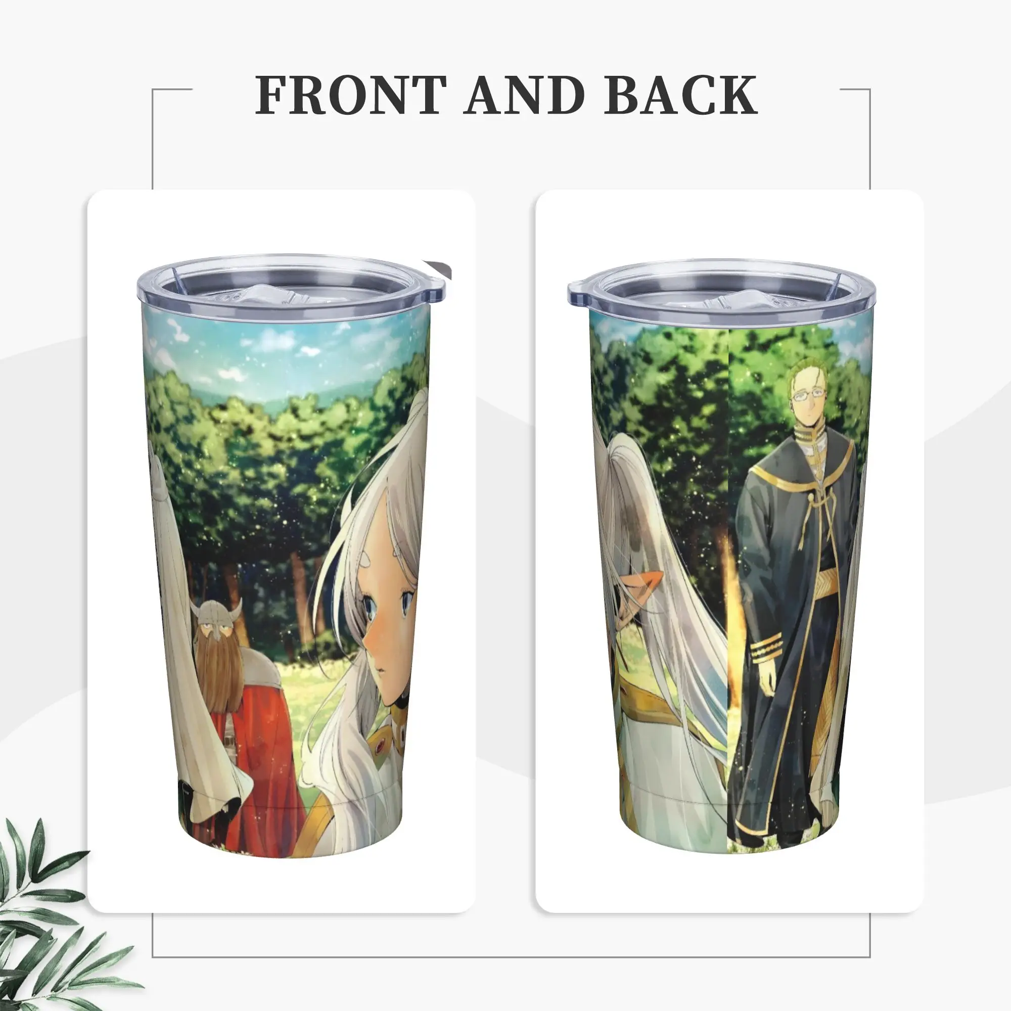 Frierens Beyond Journey's End Anime Tumbler Vacuum Insulated  Thermal Cup with Lid Straw Double Wall Mugs Water Bottle