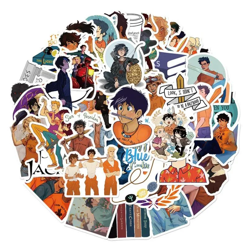 10/25/50Pcs Anime Percy Jackson Waterproof Stickers Kid Graffiti Cartoon DIY Decals