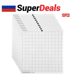 10PCS Replacement Cutting Mat Transparent Adhesive Cricut Mat with Measuring Grid12 by 12-Inch for Silhouette Cameo Cricut