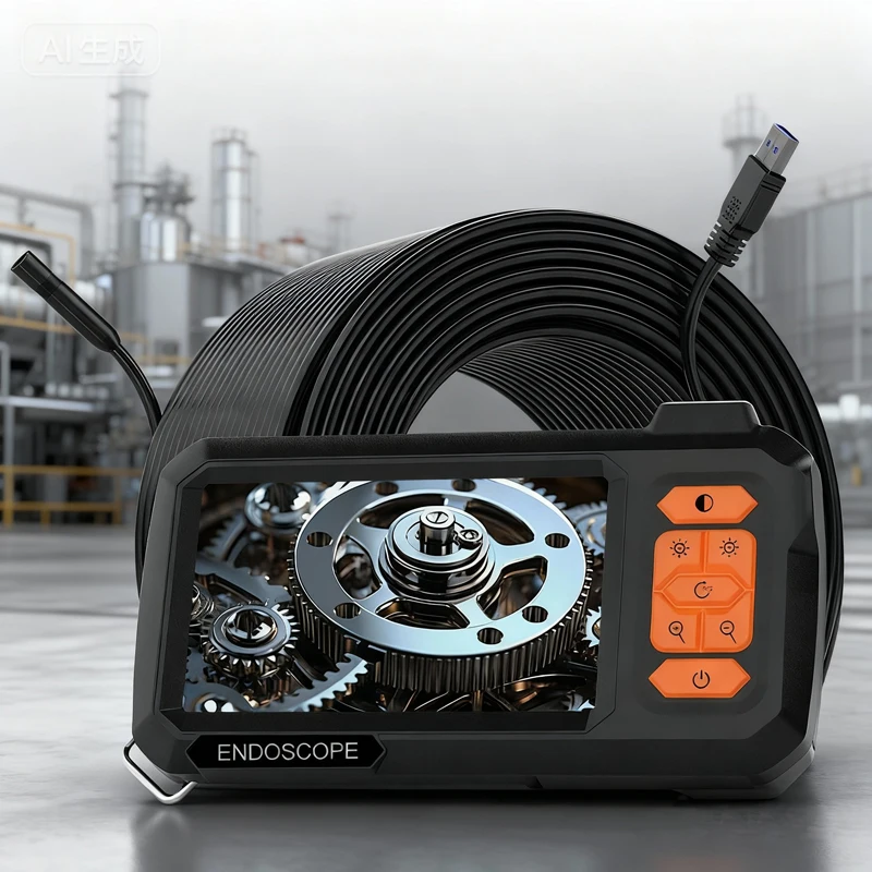 4.3'' Screen Borescope Single Dual Lens 1080P HD Split Design IP67 Industrial Endoscope Inspection Camera for Piping Car Sewer