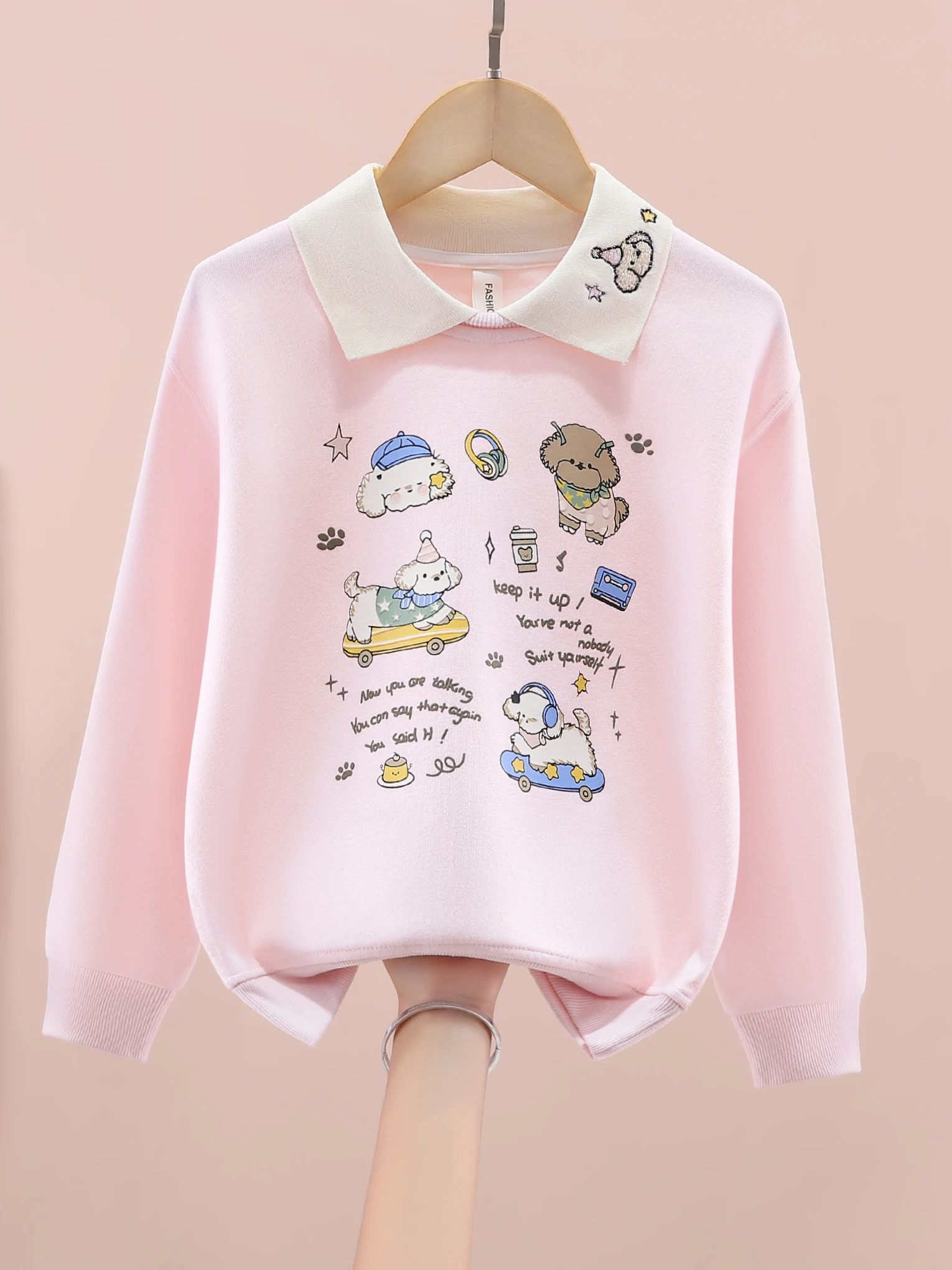 女の子用長袖スウェットシャツ-薄手-春秋-ホワイト-子供用tシャツ-快適で通気性のあるスタンダードフィット-キッズ・ティーン向け