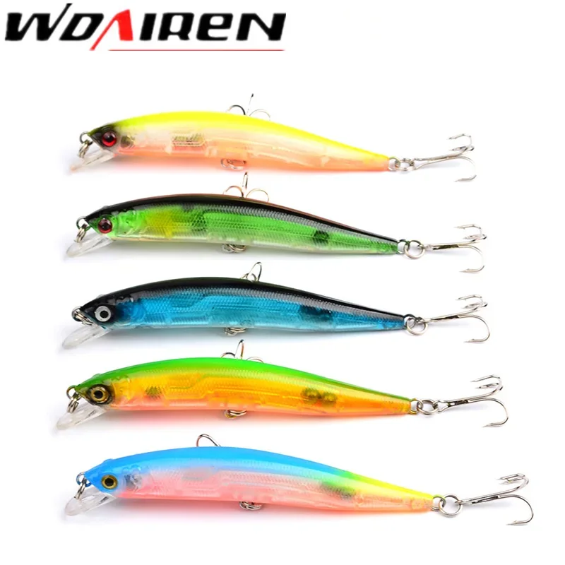 

5 Pcs/Lot Mixed Color Minnow Fishing Lure Set 10cm 8.5g Floating Topwater Wobblers Artificial Plastic Hard Baits Bass Tackle