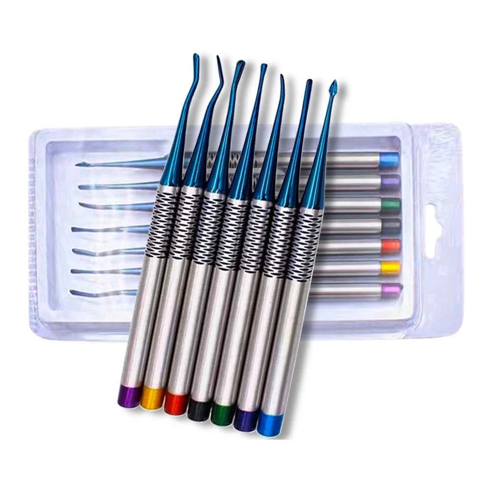 7Pcs Dental Implant Luxating Root Tooth Elevator Knife Titanium Alloy Extraction Minimally Invasive Dentist Tool