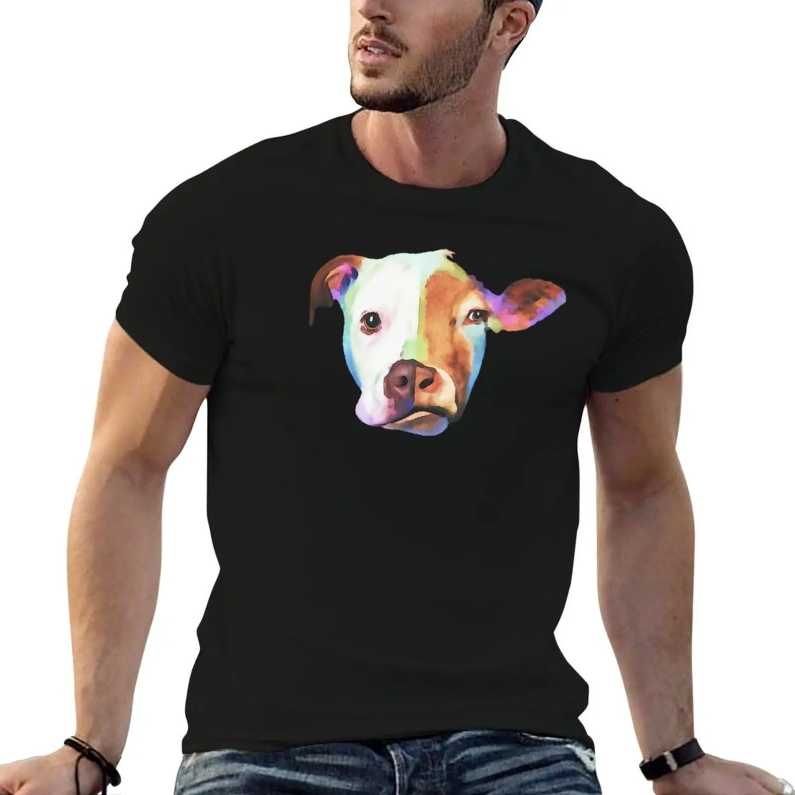 ビーガンの視点 - 牛/犬 Tシャツ Tシャツ メンズ 高級メンズ Tシャツ グラフィック Tシャツ