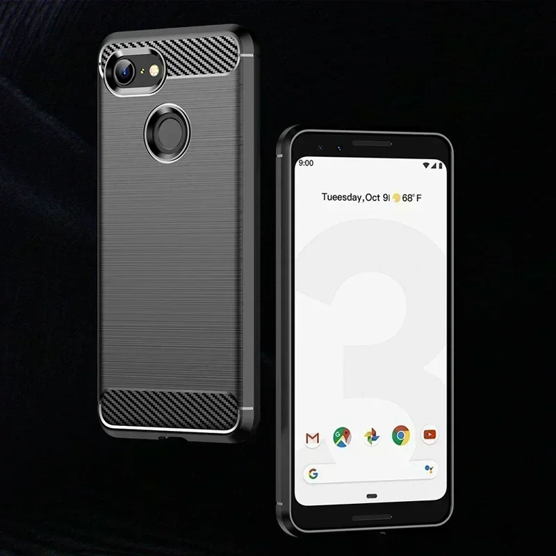 Brushed Texture Phone Case For Google Pixel 8 7 6 Pro 8A 7A 6A 5 2 XL 4 4A 5G 3 Pixel6 5A 3A 3XL Cover Carbon Fiber Luxury Case