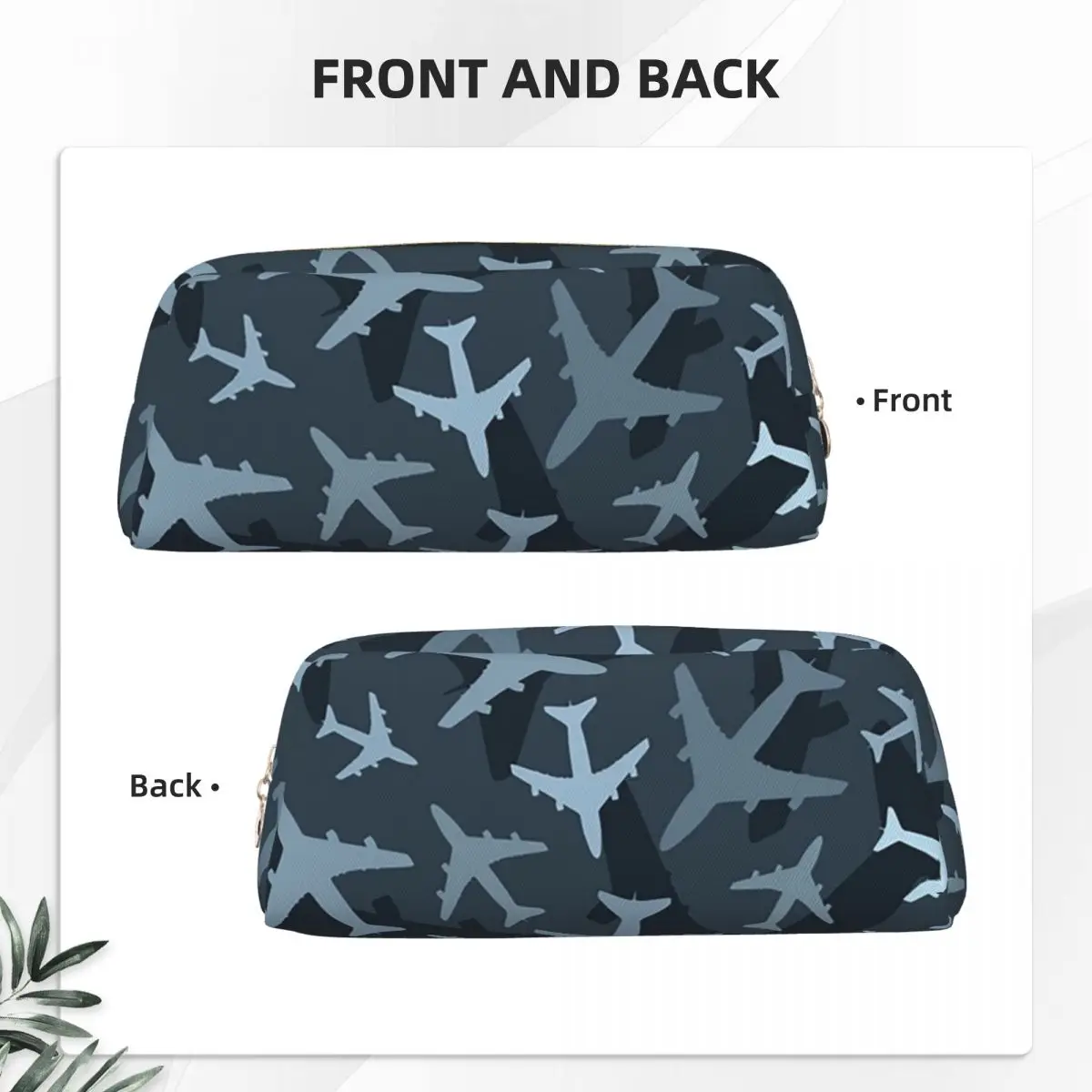 Random Airplanes Pattern Aviation Fighter Pilot Pencil Cases for Students Pen Box Pencil Bag Pencil Pouch Storage Stationery