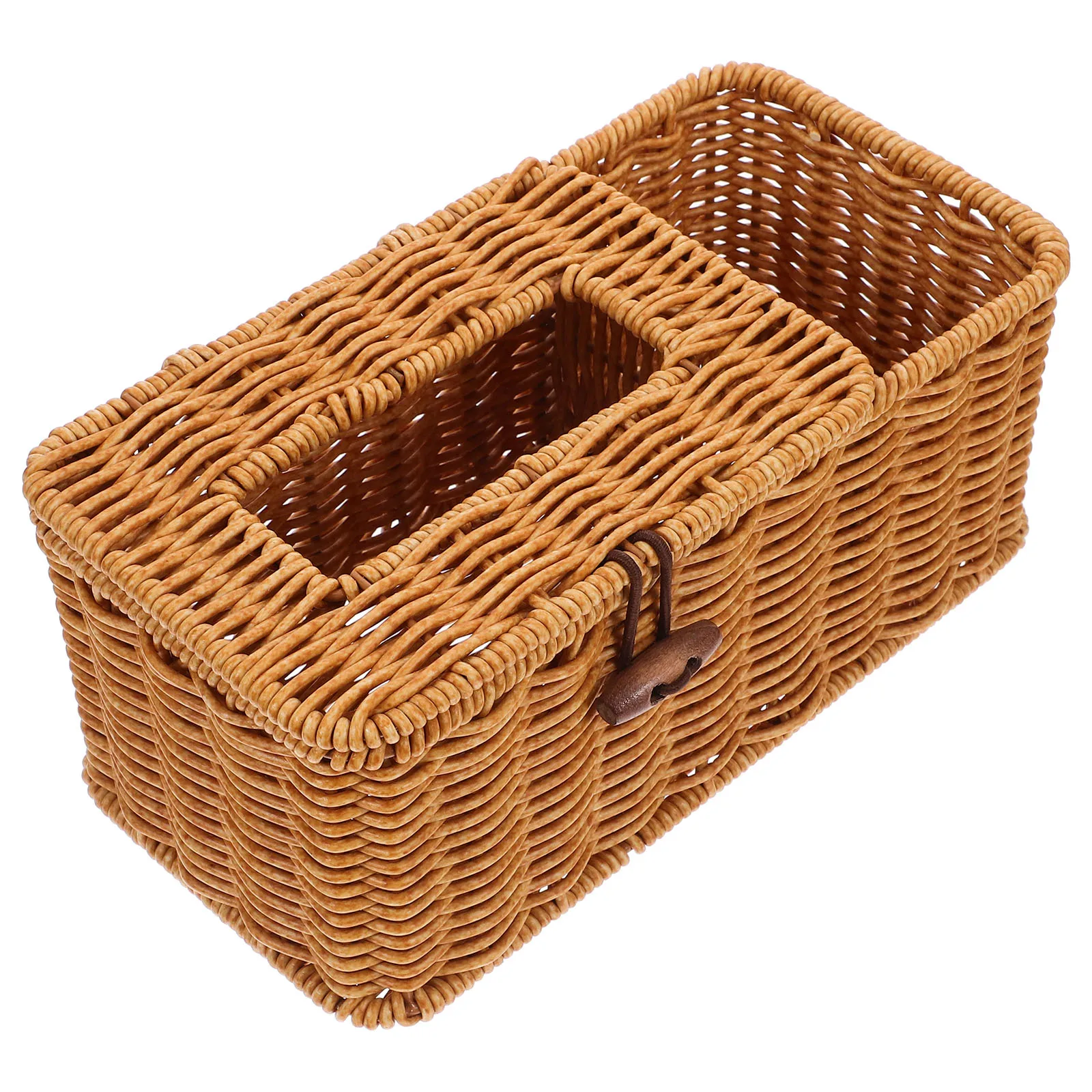 

Rattan Tissue Box Napkin Storage Organizer Desktop Holder Dispenser Case Household for Table Woven