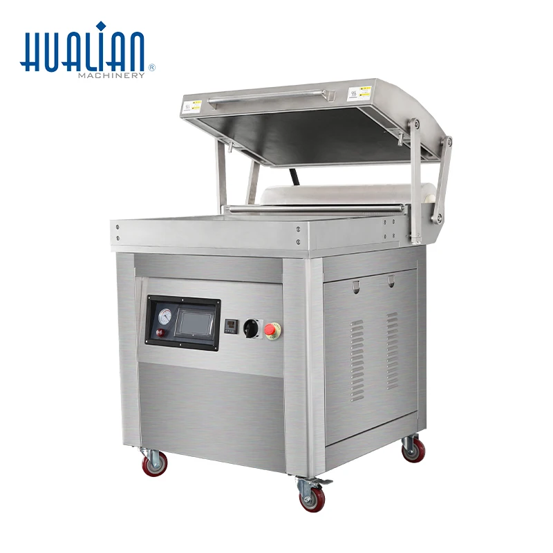 เครื่องซีลสูญญากาศแบบถาดแนวตั้ง รุ่น HVC-760FS ยี่ห้อ Hualian สำหรับบรรจุภัณฑ์เนื้อสัตว์/ปลา/อาหารทะเล/ไส้กรอก/อุปกรณ์เสริม