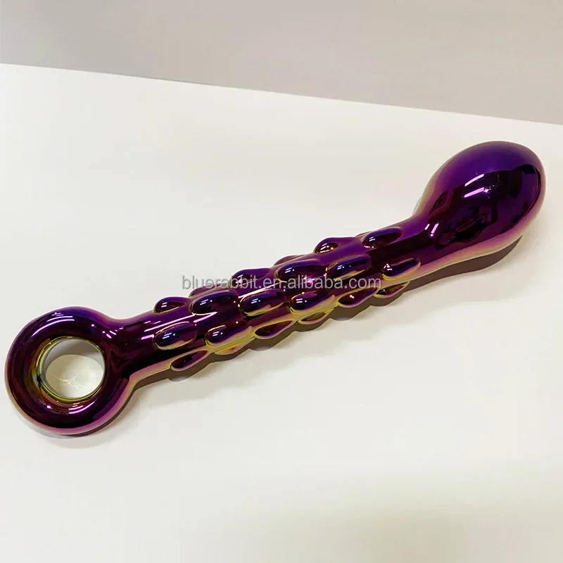 Multicolour Glass Dildo Handmade Crystal Luxury Anal Butt Plug Dildo Sex Toys