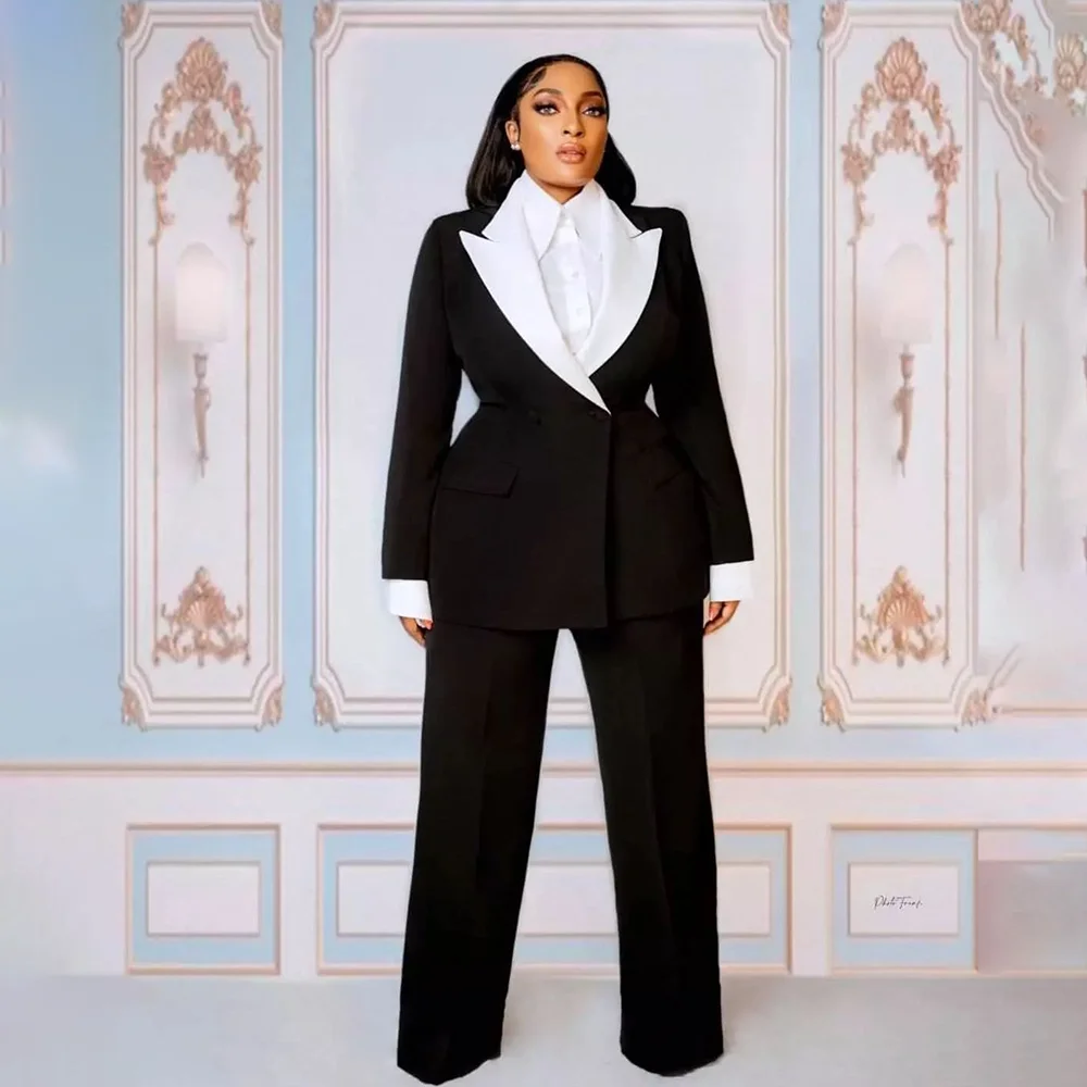 

Женский стильный комплект костюмов, летний комплект из 2 предметов, пиджак, брюки, широкие брюки, офисная женская одежда, элегантная повседневная шикарная одежда