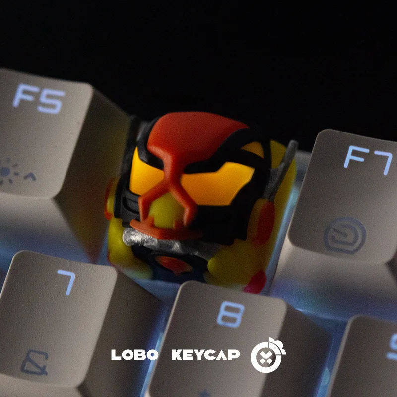 LOBO Custom Keycap Masked Rider Transparent Anime Keycaps for Mechanical Keyboard Caps  ESC Replacement Key Resin Key Caps Gifts