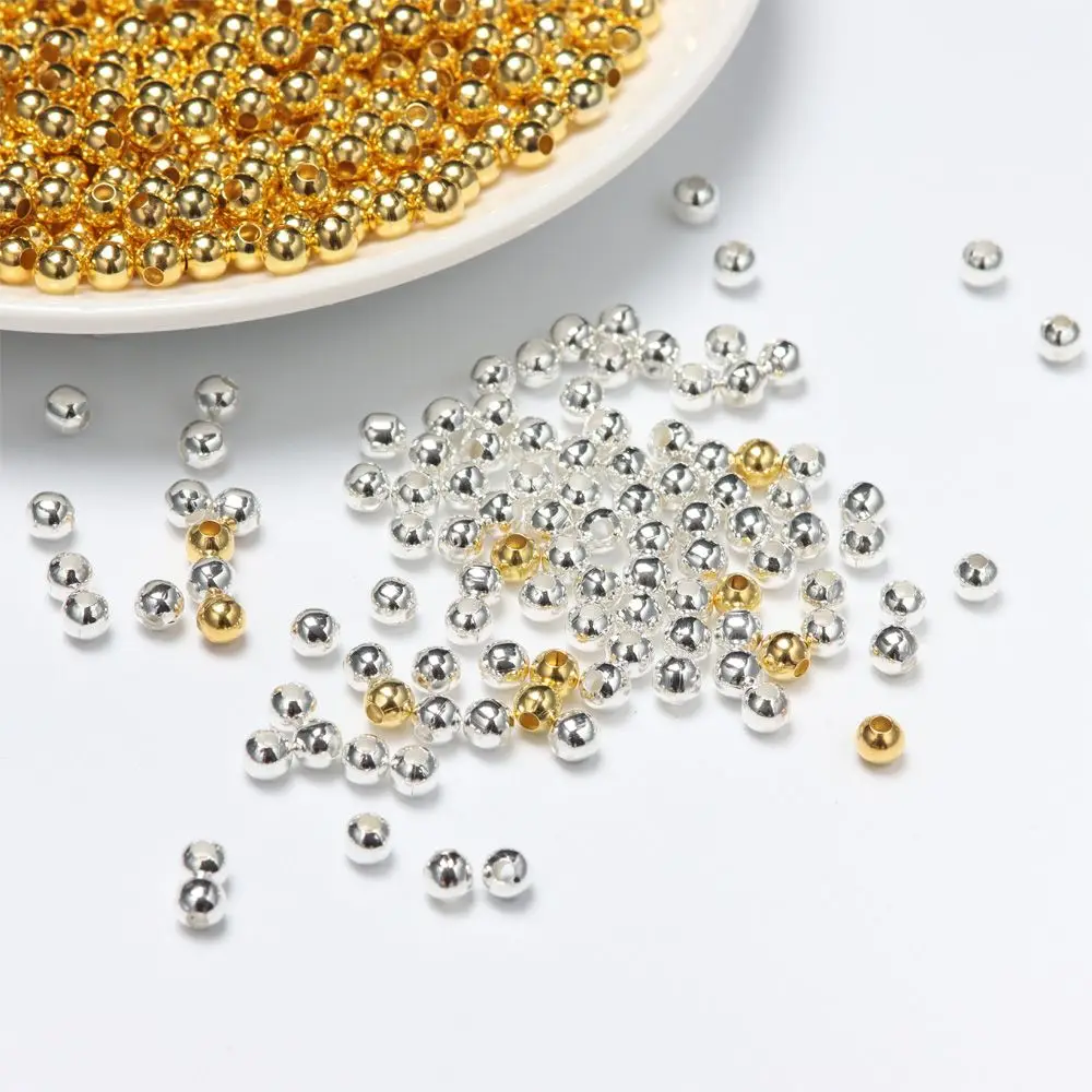 New High Quality 2.0mm/2.4mm/3.0mm/4.0mm Copper Beads Durable Silver/Gold Fly Tying Material Nice-Designed Fishing Bead