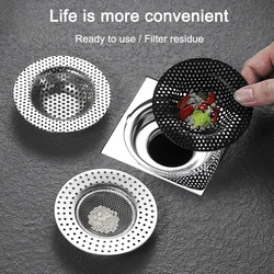 4 Pcs Water Sink Filters Stainless Steel Floor Drain Filter Bathtub Hair Catcher Stopper Kitchen Sink Drain Basket