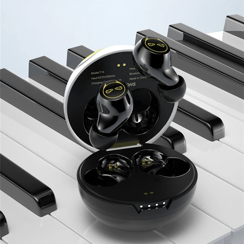 الوردي لطيف القط سماعات لاسلكية بلوتوث 5.0 TWS سماعة معكرون سماعات مع هيئة التصنيع العسكري شحن صندوق IPX7 مقاوم للماء