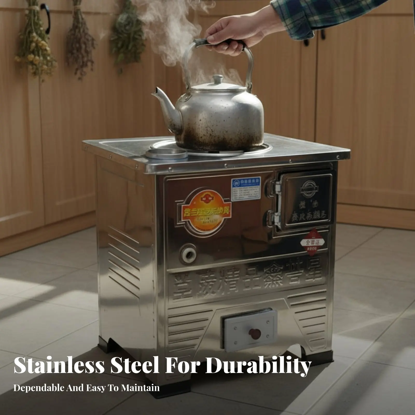 

Многофункциональная шестигранная печь из нержавеющей стали, брикетный обогреватель, с баком для воды, духовкой, для дома и офиса, прибор для приготовления пищи