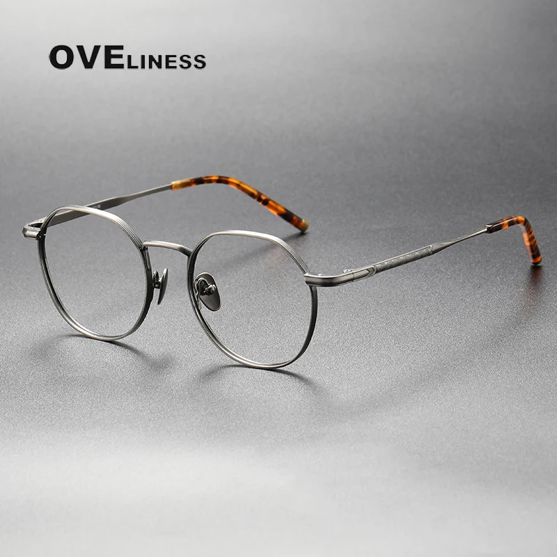 Pure Titanium Glasses Frame men Women Retro Vintage Round Eyewear Prescription Optical Myopia Korean Eyeglasses Frames eyewear