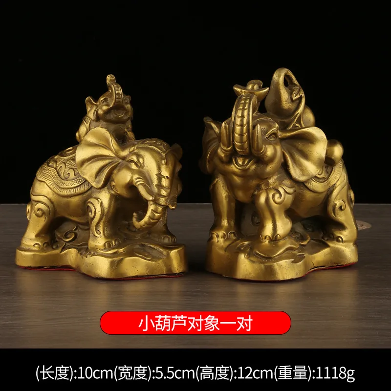 

Pair Of Copper Ornaments Fortune And Wealth Yuanbao Ruyi Elephant Living Room Animal Lucky Decoration Crafts