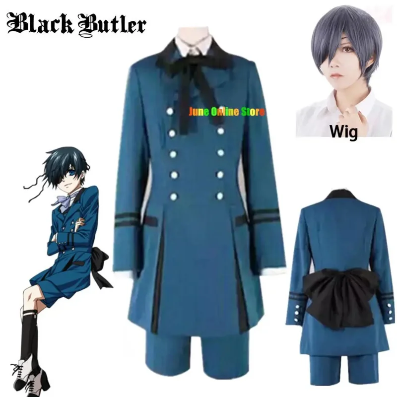 Anime Black Butler Kuroshitsuji Ciel Phantomhive Costume Cosplay Festa di Halloween Donna Uomo Set completo di abbigliamento