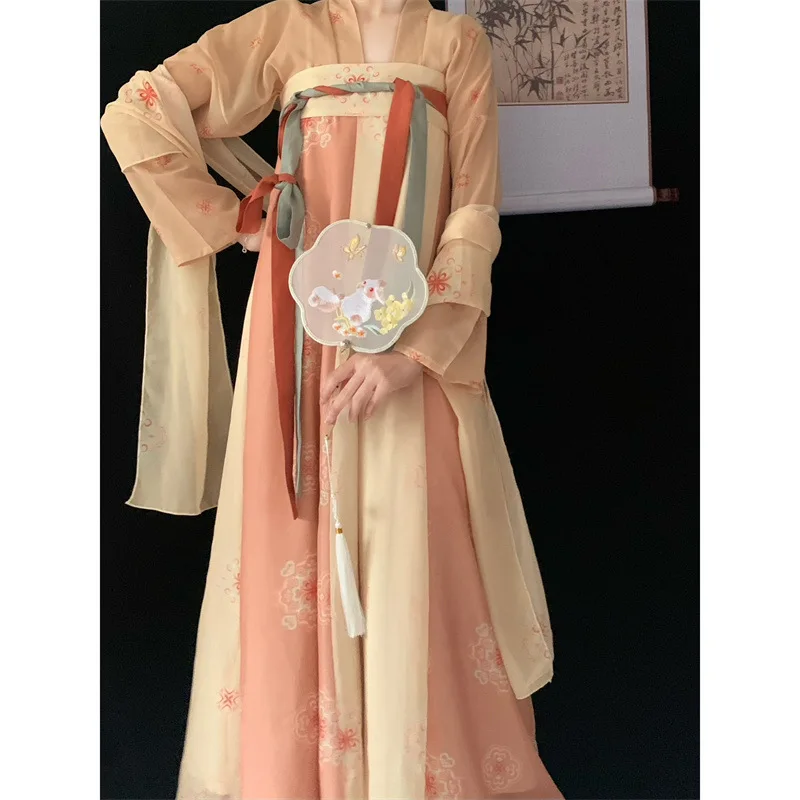 

JC19 Original Hanfu female [Fuyao] Tang Dynasty one-piece chest-length broken skirt printed restoration spring summer model