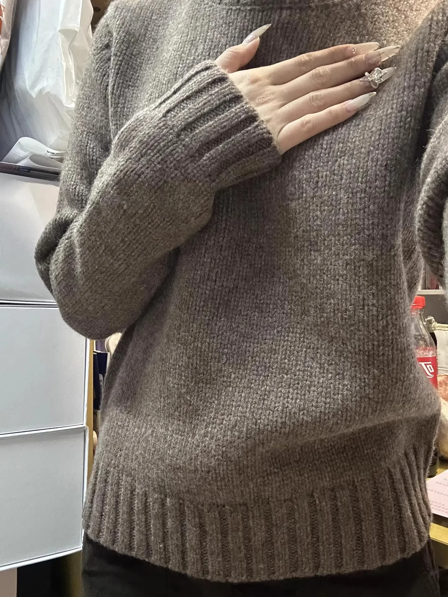 

Вязаный свитер с вышивкой снежинок, женский повседневный свободный крой, теплый утолщенный верх с длинными рукавами, базовый топ для ношения под одеждой