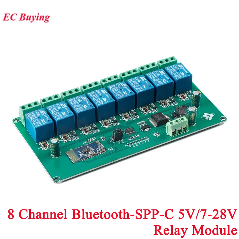 5V/7-28V 8 Channel Way Bluetooth-SPP-C Relay Module Power Internet of Things Smart Home Phone Remote Control Switch Board