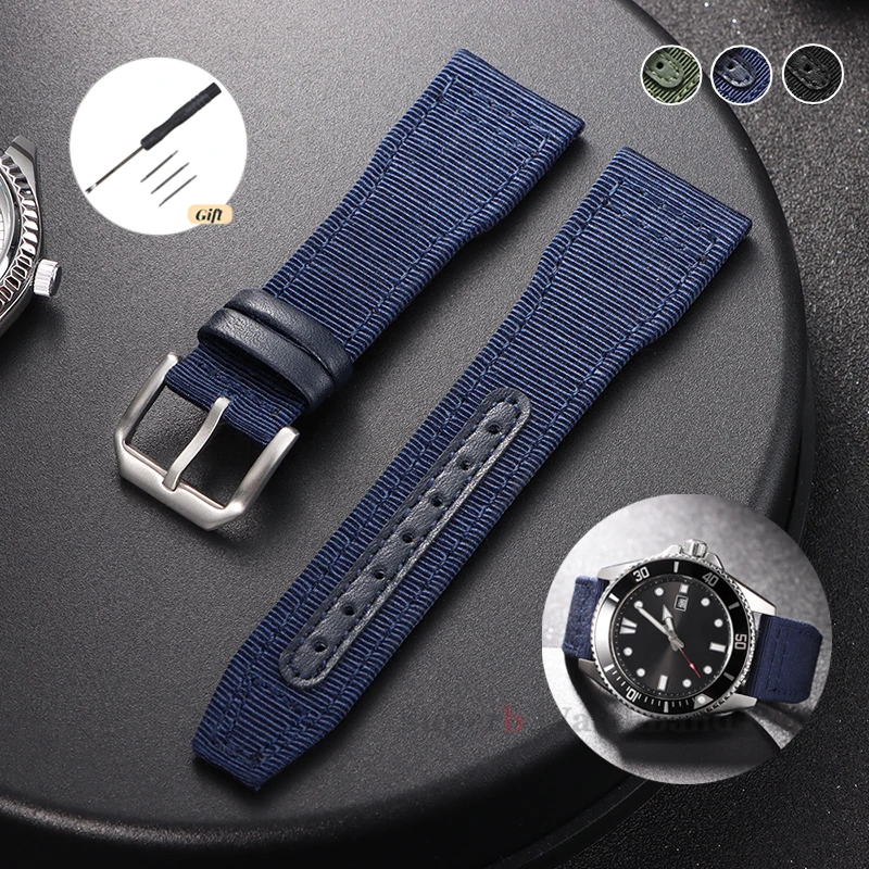 20mm 21mm 22mm Nylon Canvas Watch Strap for IWC Pilot Strap Waterproof Sport Watch Strap Replacement Watch Fabric Bracelet
