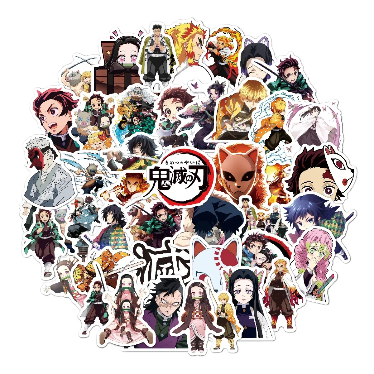 50pcs Anime Stickers Pack Attack on Titan Demon Slayer Hunter X Hunter Dragon Ball Waterproof Laptop Skin Cute Phone Case