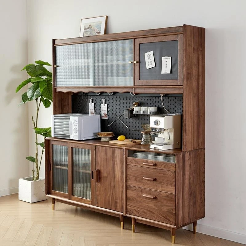 North American black walnut sideboard, Nordic Japanese solid wood, Internet celebrity wine cabinet, restaurant shelf