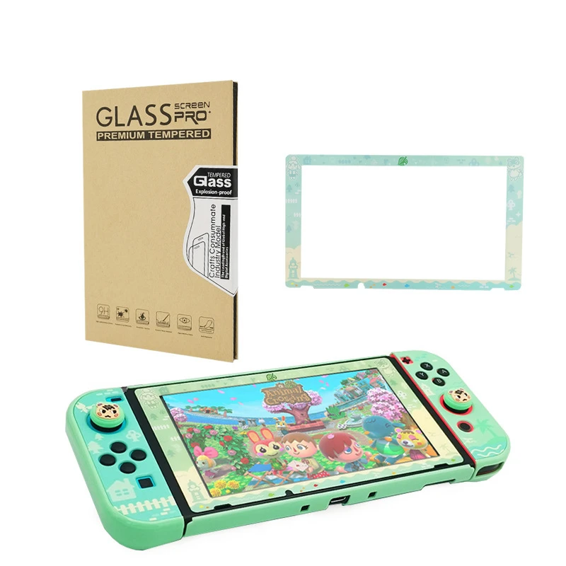 Premium 9H Tempered Glass for Animal Crossing for Nintendo Switch Controller Film Game Console Screen Protector Protective Film