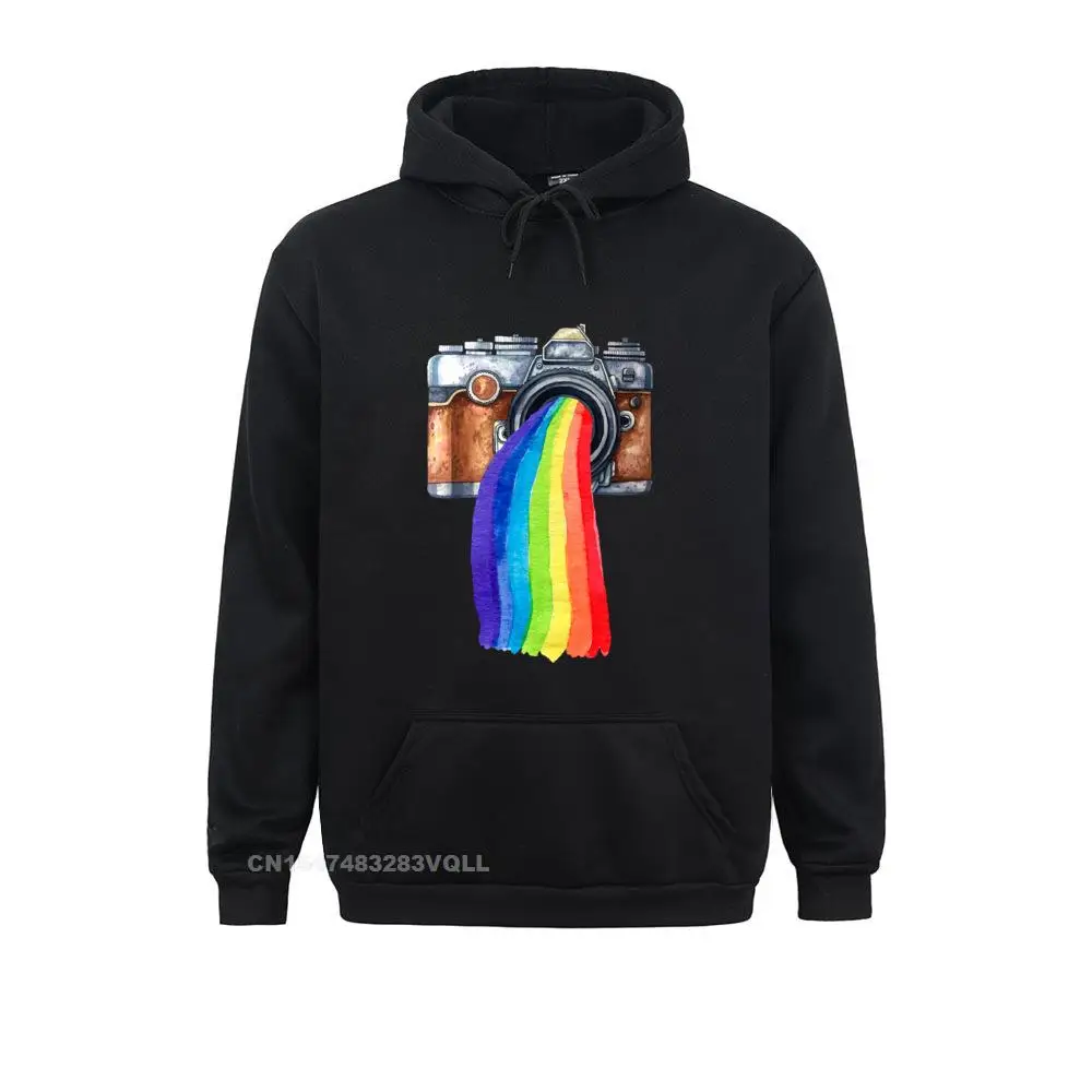 

High Quality Mens Sweatshirts Camera Rainbow Cameraman Photographer Photography Leisure Hoodies Printed Clothes Hooded Pullover