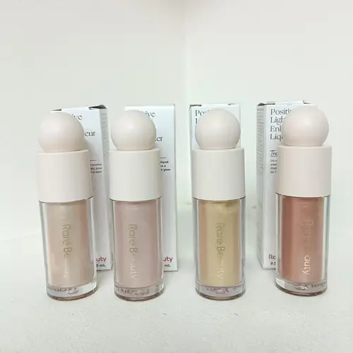 Imagen 1 del producto [Belleza rara] rubor en polvo brillante duradero resaltador en polvo base líquida lápiz labial suave espejo brillo maquillaje