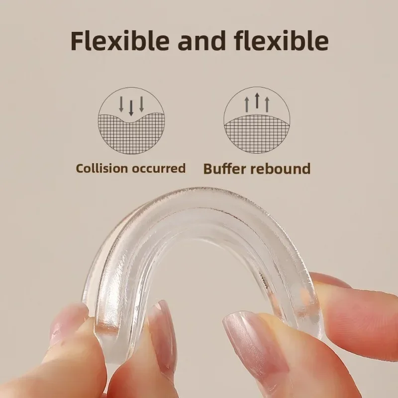 4 قطعة البلاستيك الشفاف لينة بولي Door خزانة المطبخ الزجاج انزلاق الباب درج مقبض ذاتية اللصق مقبض الباب الجرار