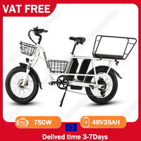 Electric Bicycle 750W Motor 17.5AH/35AH Lithium Battery with Child Seat E Bike Adult 20-inch Tire Parent-child Electric Bike