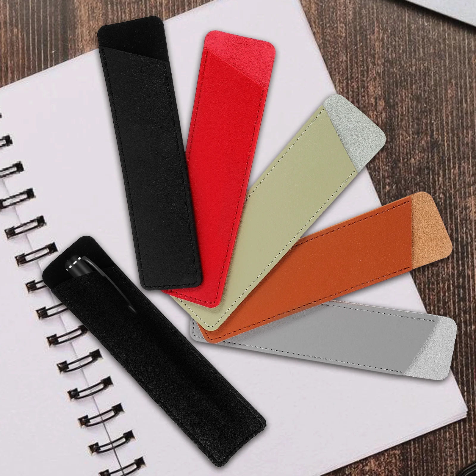

Stylish Pen Holder Ballpoint Pen Sleeve Scratch Proof Pen Pouch 5pcs Pen Storage Bag For Home Office Stationery