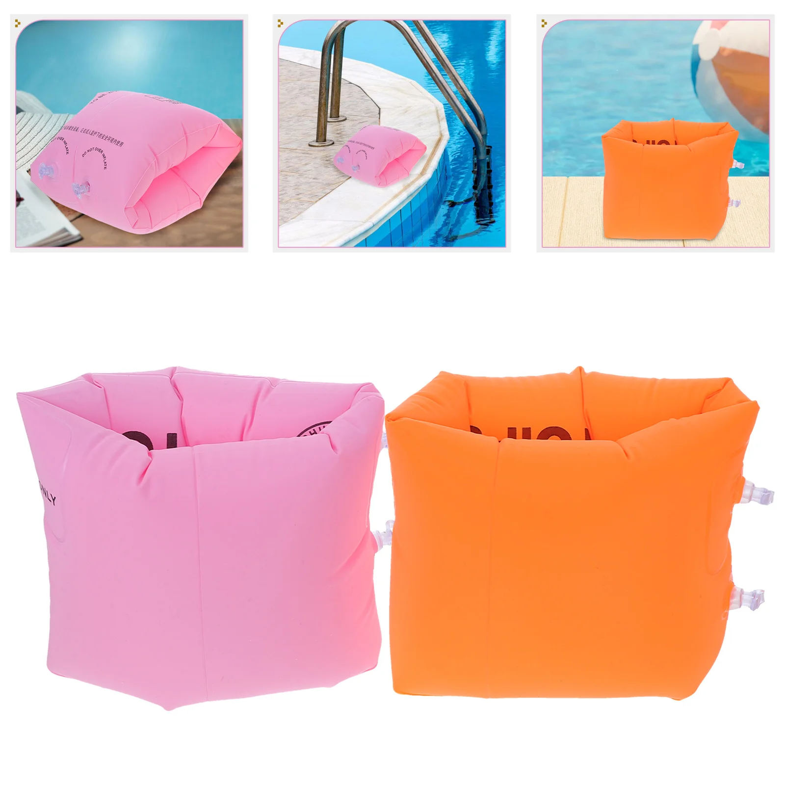 

2Pairs Inflatable Adult Arm Floaties Thickened Material Swim Bands Swimming Aid Pool Beach River Water Sports Accessories