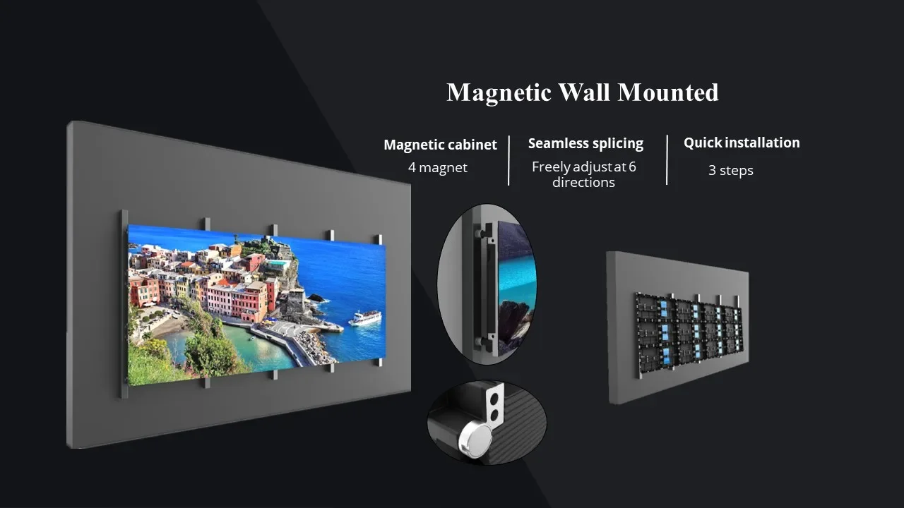 1.25mm Fine Pitch Wall Mounted Indoor LED Video Wall Display Screen for Banquet Hall Wedding Ceremony Background Decoration